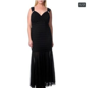 Black Evening gown|Silver embellishments